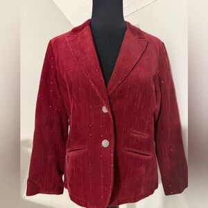 American Eagle Outfitters Red Corduroy Blazer